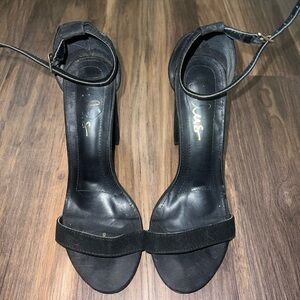 Lulu’s Black Ankle Strap Heels